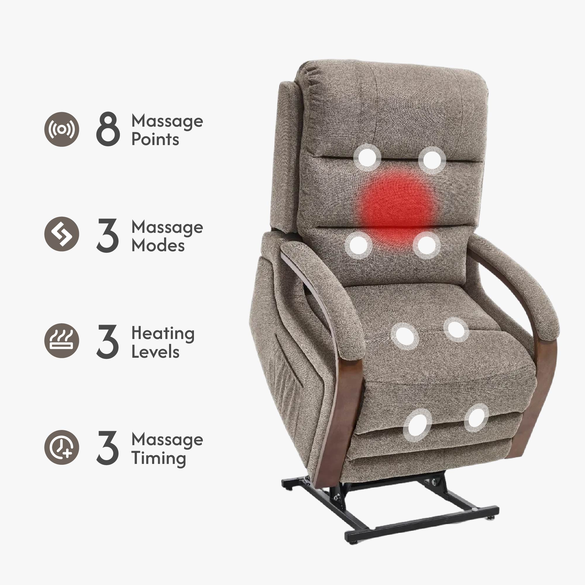 Recliner Chair for Adults, Massage Fabric Small Recliner Home Theater Seating with Lumbar Support, Adjustable Modern Reclining Chair with Padded Seat Backrest for Living Room, Brown Recliner Chair for Adults, Massage Fabric Small Recliner Home Theater Seating with Lumbar Support, Adjustable Modern Reclining Chair with Padded Seat Backrest for Living Room, Brown